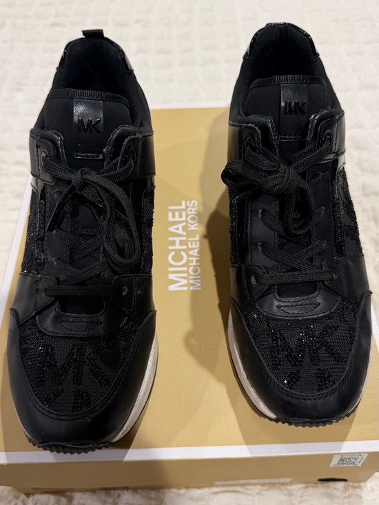 Michael Kors Shoes - Michael Kors Black Men's MK Logo Lace-Up Sneakers